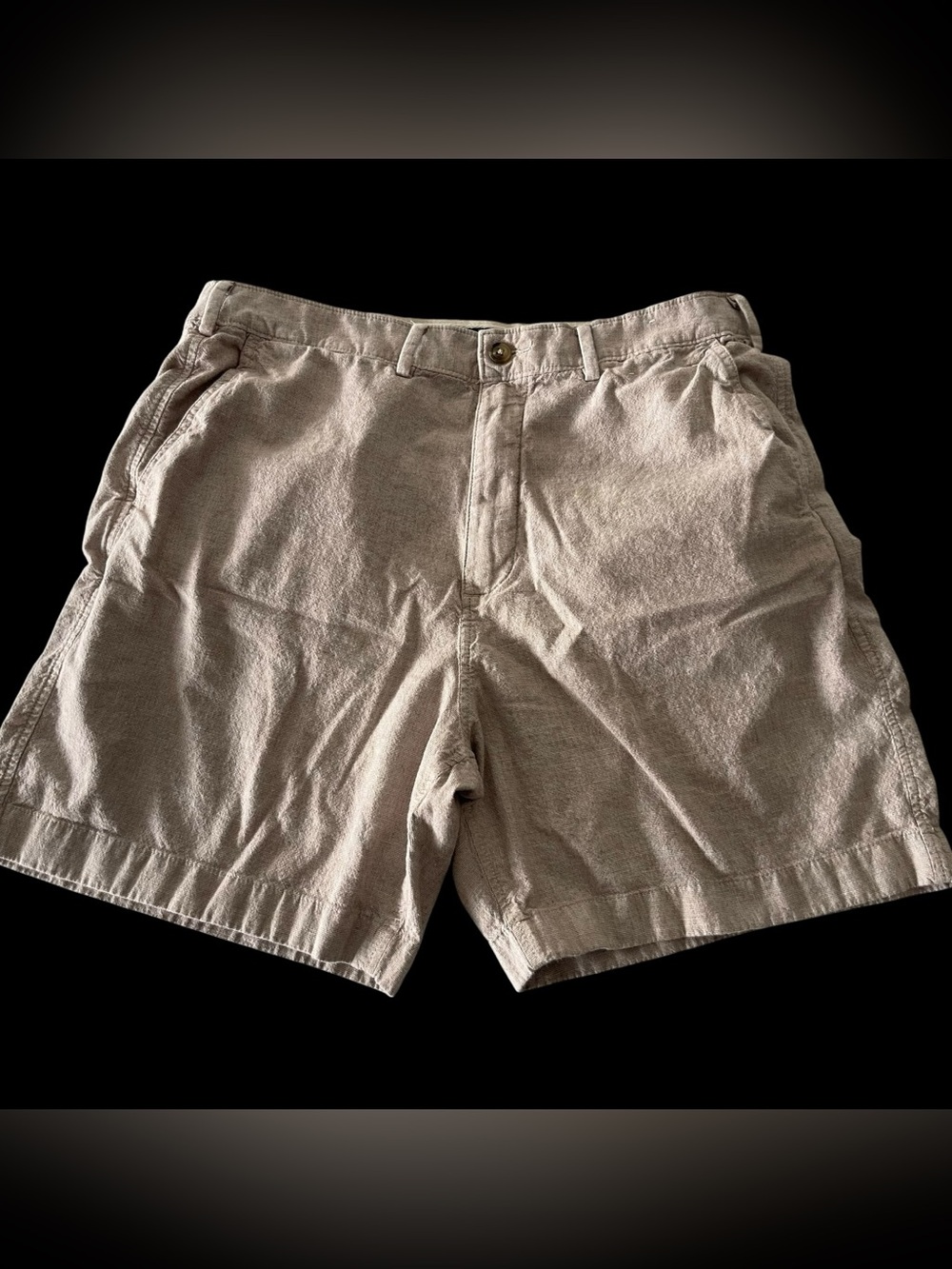 Abercrombie & Fitch Men’s Shorts 34 Beige Linen Blend Stretch Chino Casual